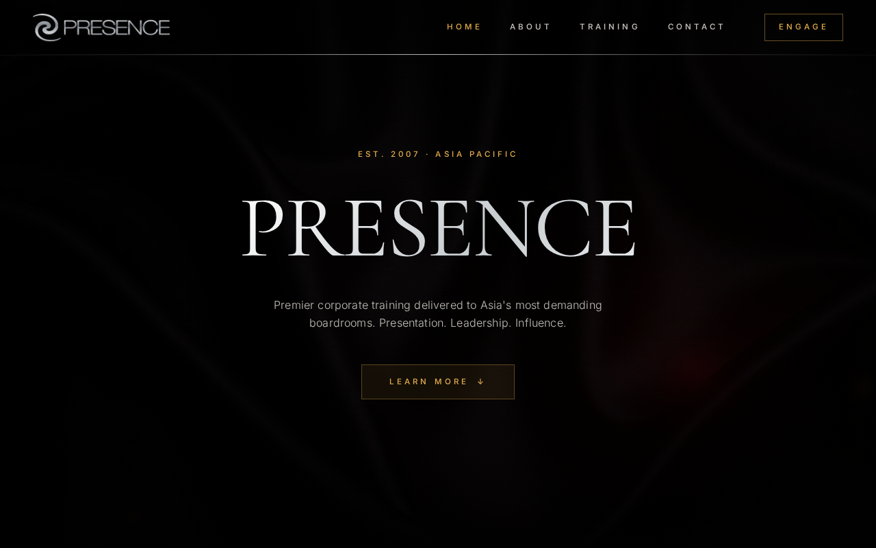 Presence HK website designed by Hawkin Digital